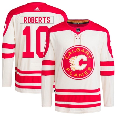 Youth Gary Roberts Calgary Flames Adidas 2023 Heritage Classic Primegreen Jersey - Authentic Cream