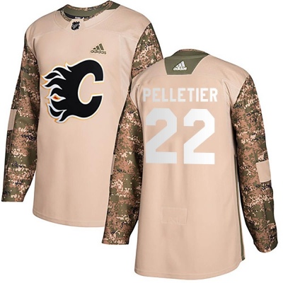 Youth Jakob Pelletier Calgary Flames Adidas Veterans Day Practice Jersey - Authentic Camo