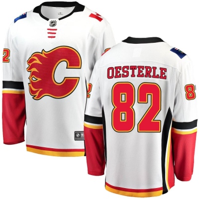 Youth Jordan Oesterle Calgary Flames Fanatics Branded Away Jersey - Breakaway White