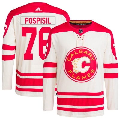 Youth Martin Pospisil Calgary Flames Adidas 2023 Heritage Classic Primegreen Jersey - Authentic Cream