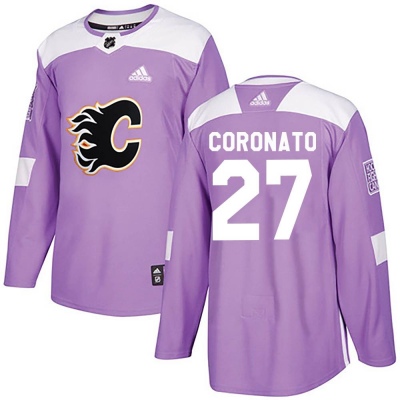 Youth Matt Coronato Calgary Flames Adidas Fights Cancer Practice Jersey - Authentic Purple