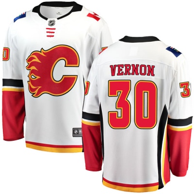 Youth Mike Vernon Calgary Flames Fanatics Branded Away Jersey - Breakaway White