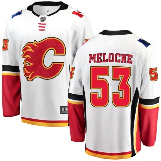 Youth Nicolas Meloche Calgary Flames Fanatics Branded Away Jersey - Breakaway White