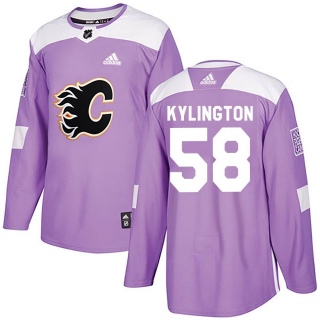 Youth Oliver Kylington Calgary Flames Adidas Fights Cancer Practice Jersey - Authentic Purple