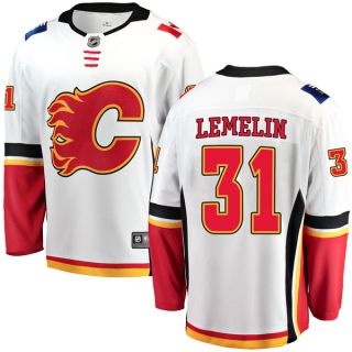 Youth Rejean Lemelin Calgary Flames Fanatics Branded Away Jersey - Breakaway White